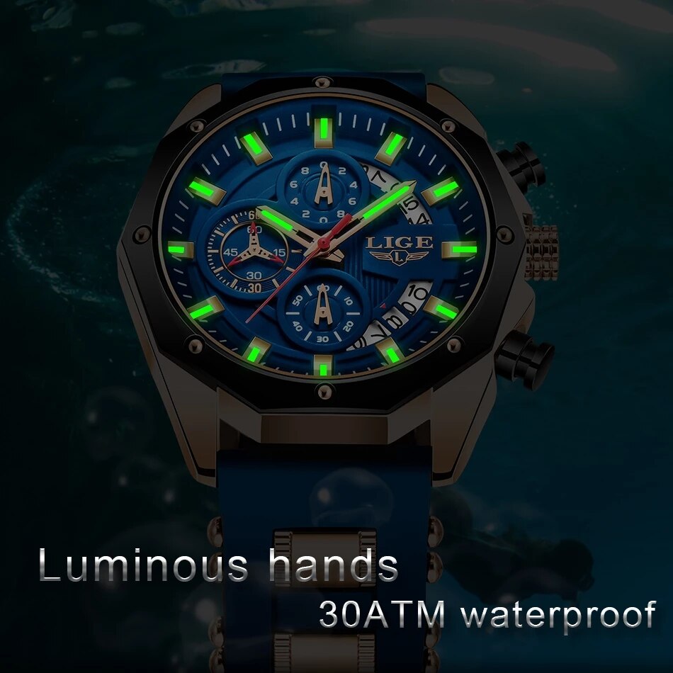 LIGE Fashion Men Watches Top B - Luxury Watch Magazine review and price