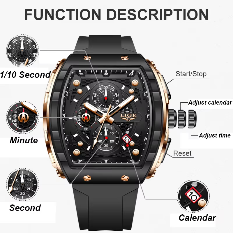 LIGE Top Brand Luxury Men Watc - Luxury Watch Magazine review and price